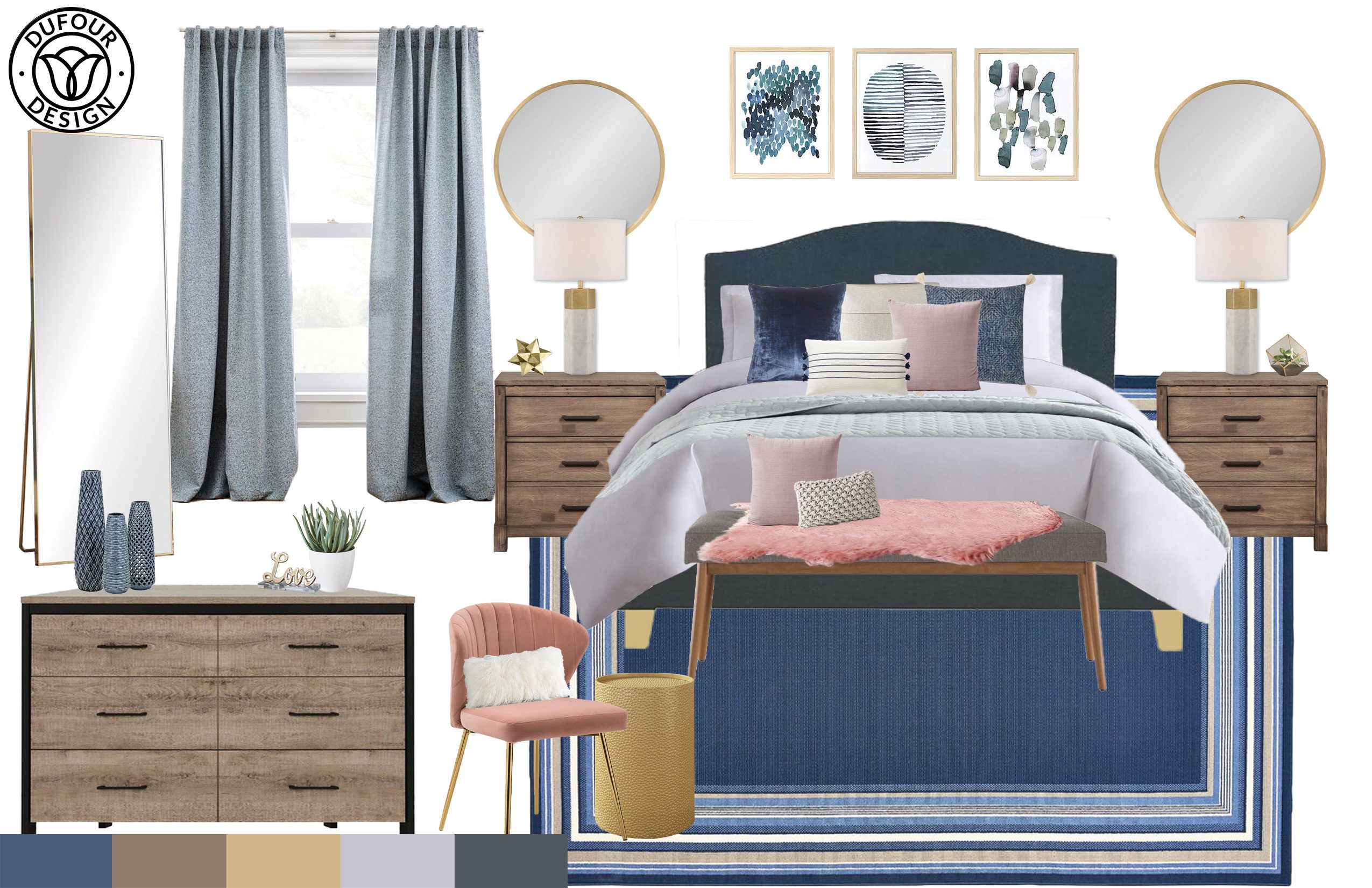 Janet D. Bedroom Final Mood Board - Dufour Design